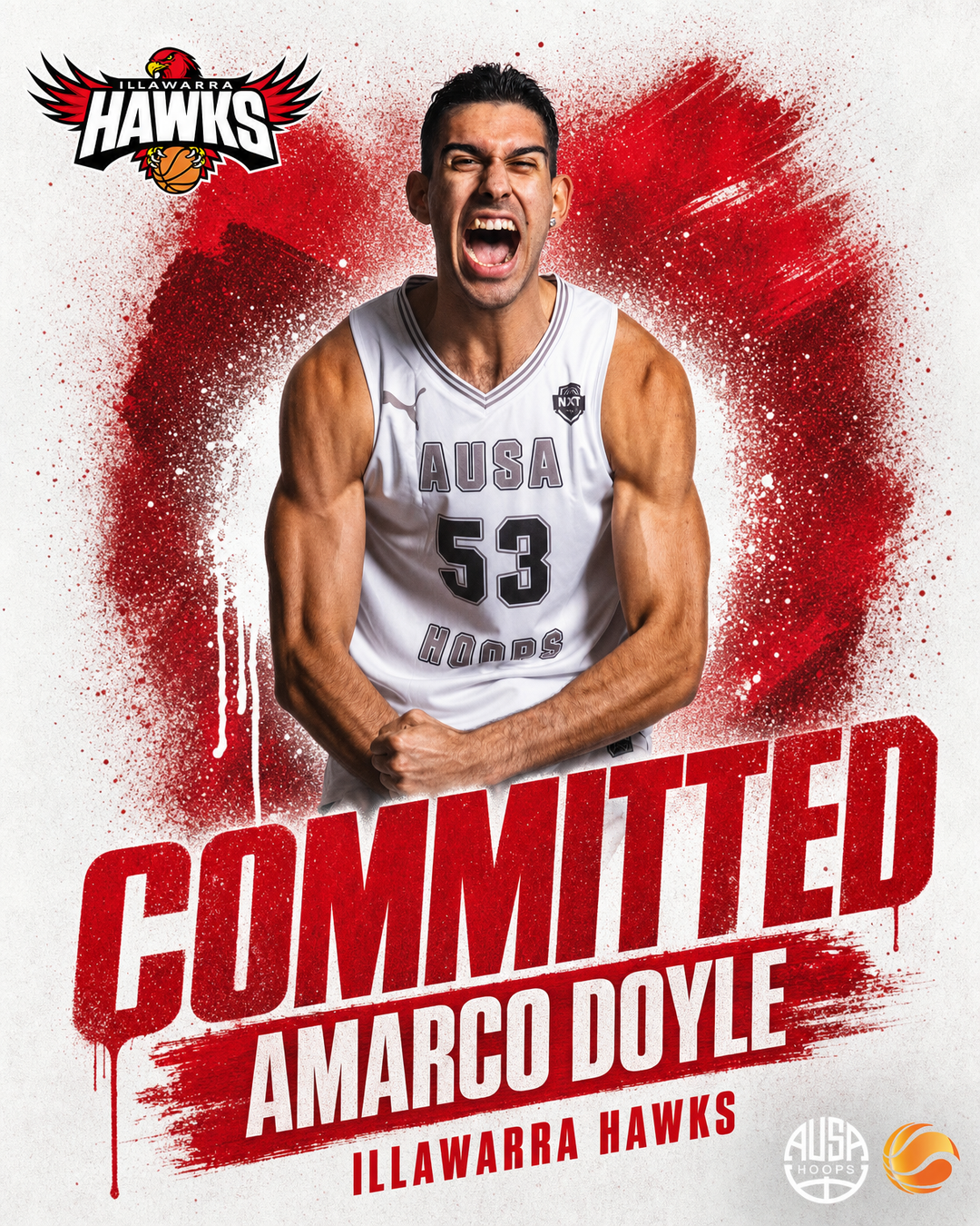Amarco Doyle commits to Illawarra Hawks in NBL, commitment graphic