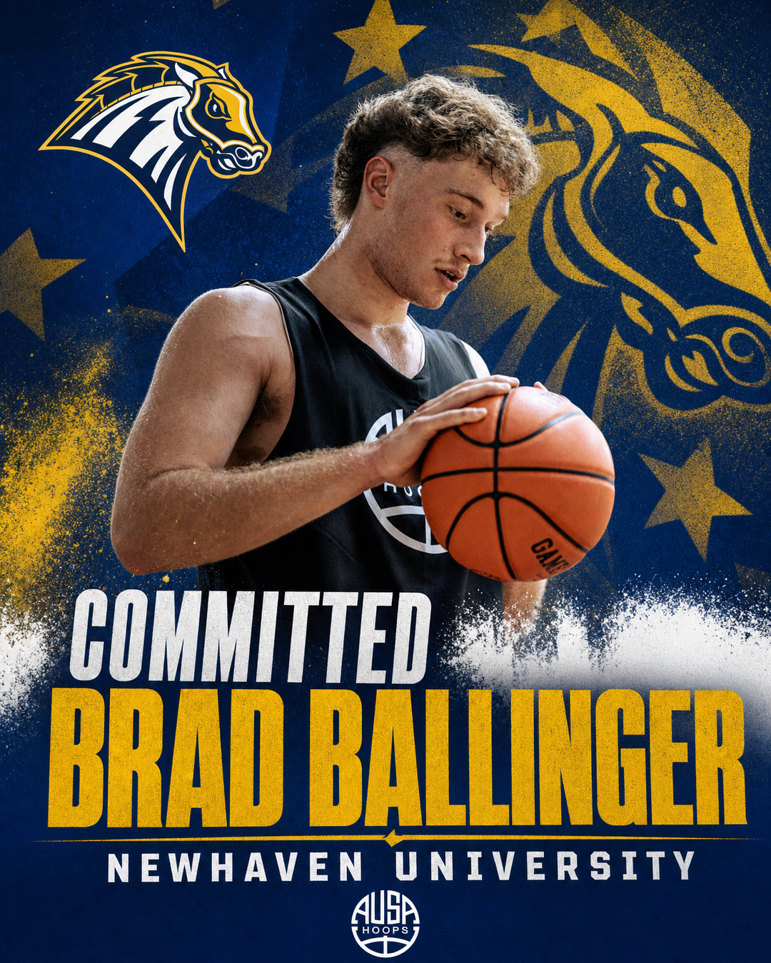 Brad Ballinger Commits to Newhaven University Basketball, commitment graphic