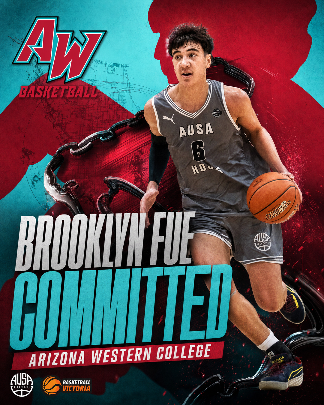 Brooklyn Fue Commits to Arizona Western College Basketball, commitment graphic
