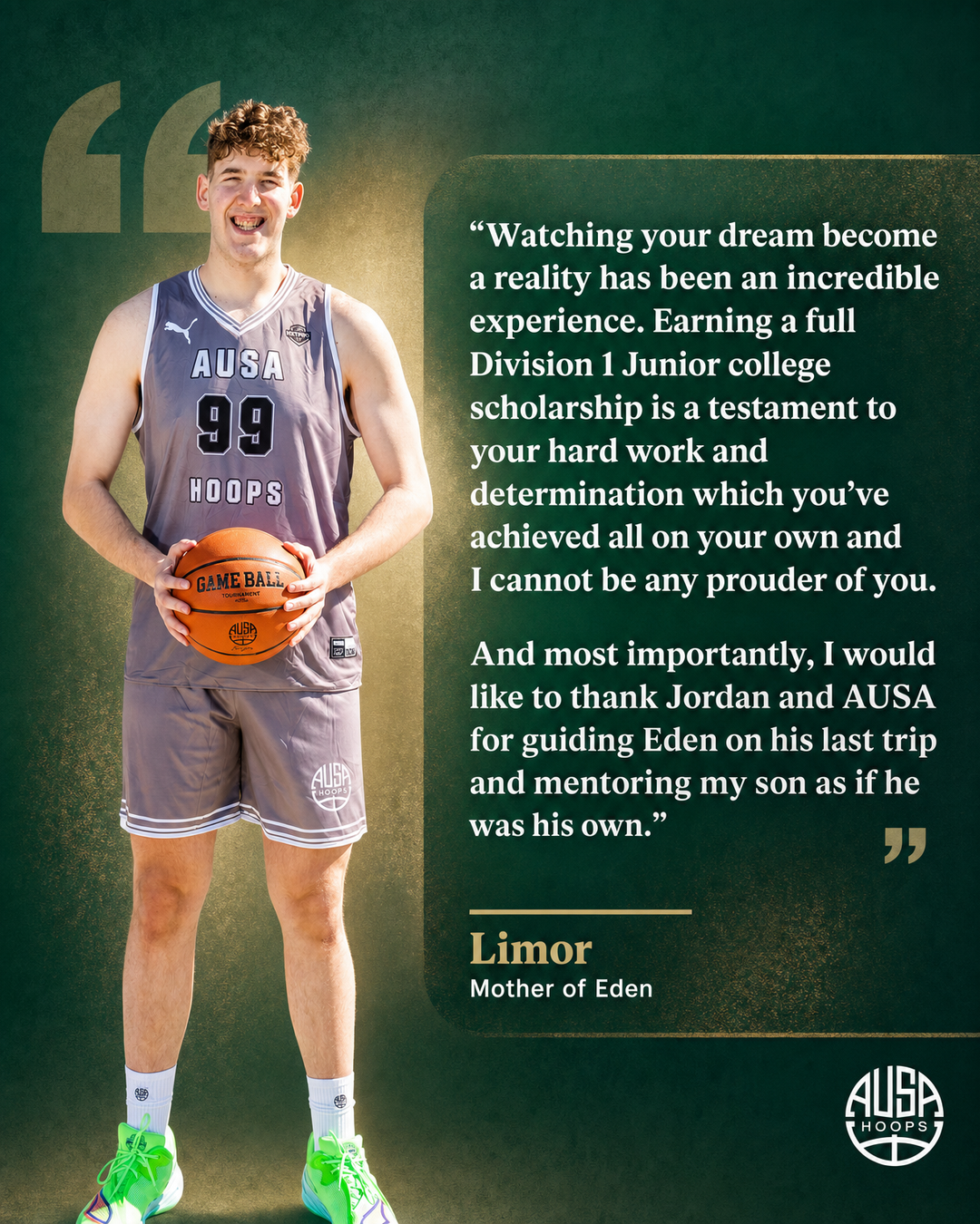 Eden Horowitz Commits to Panola College, quote graphic
