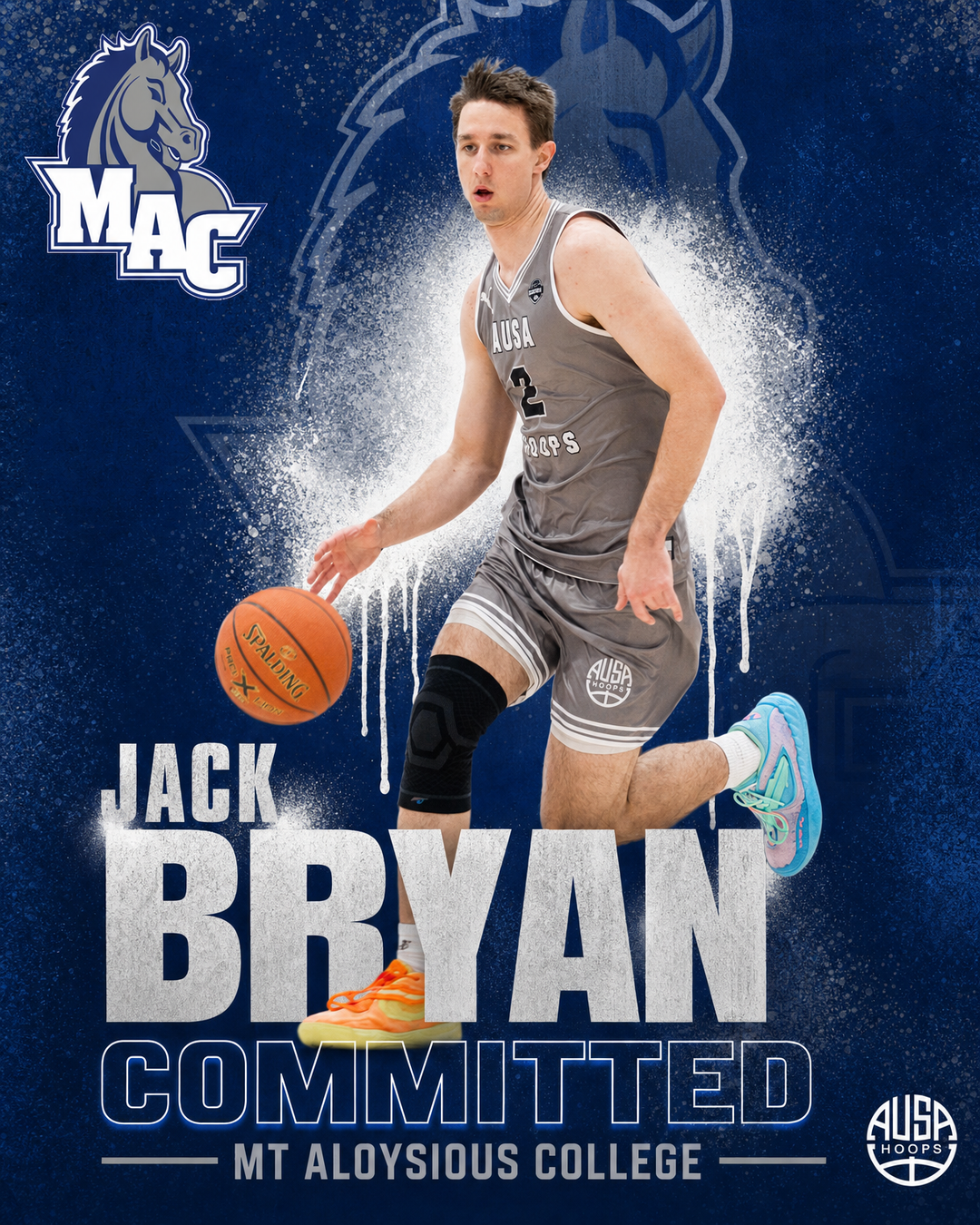 Jack Bryan commits to Mt Aloysius College basketball, commitment graphic