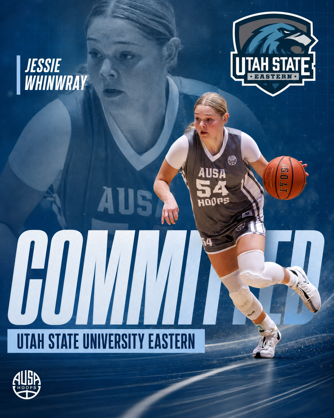 Jessie Whinwray Commits to Utah State Eastern Women's Basketball: commitment graphic