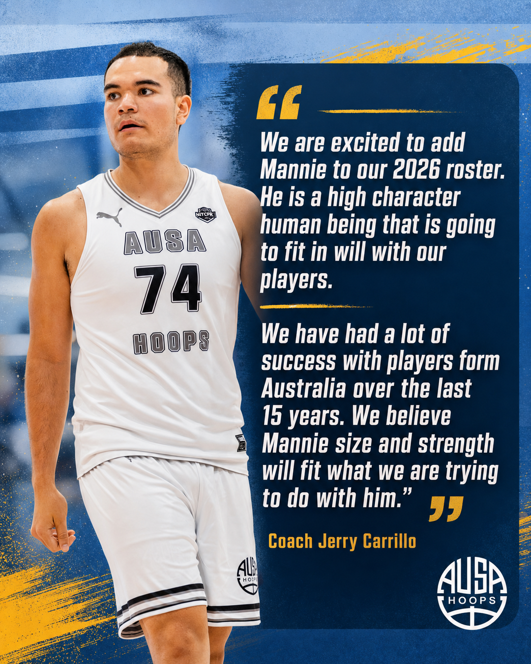 Mannie Quin Commits to Cochise College Men's Basketball: quote graphic