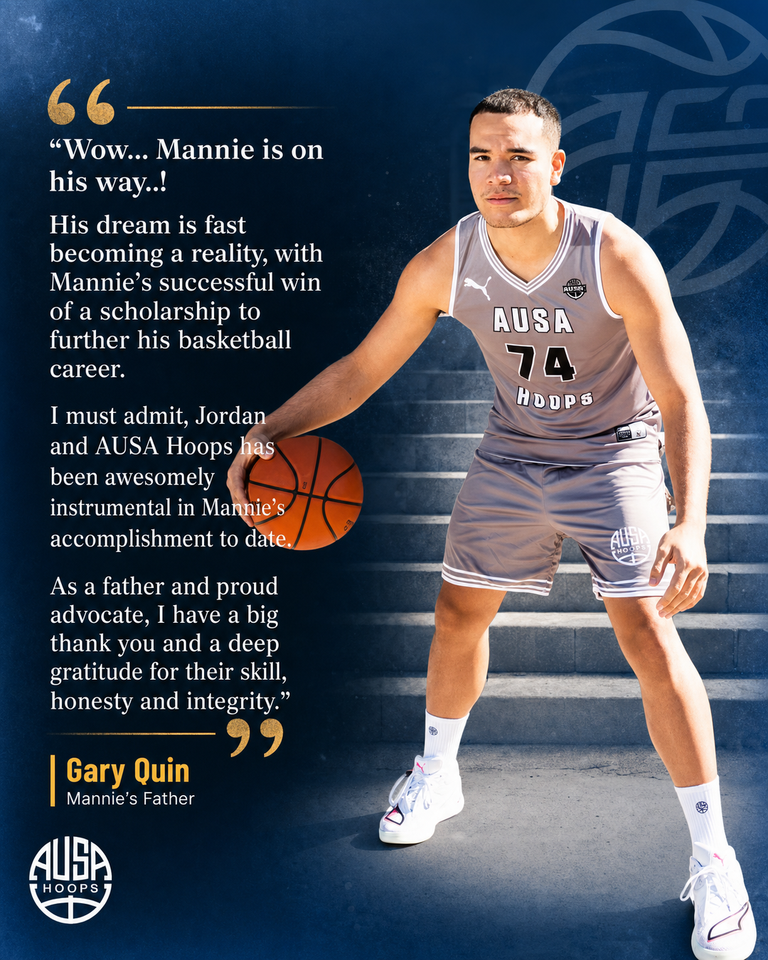 Mannie Quin Commits to Cochise College Men's Basketball: quote graphic