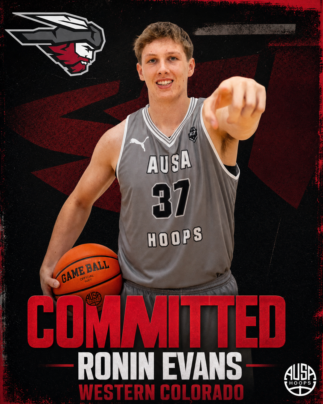 Ronin Evans Commits to Western Colorado, commitment graphic