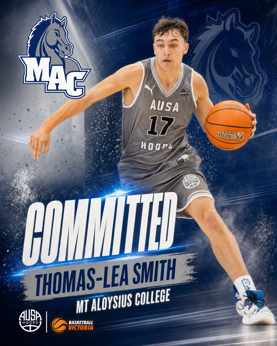 Thomas-Lea Smith Commits to Mt Aloysius College, commitment graphic